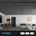 Art3d Drop Ceiling Tiles 24x48 inch Black (12-Pack, 96 Sq.ft), 3D Wainscoting Panels Glue Up 2x4 FT