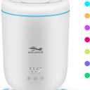 Small Humidifier for Plants indoor, 2.2LTop Fill Cool Mist Humidifiers for Bedroom, 28dB Quiet Ultrasonic Air Vaporizer with 360 Nozzle, Auto Shut-Off, Night Light