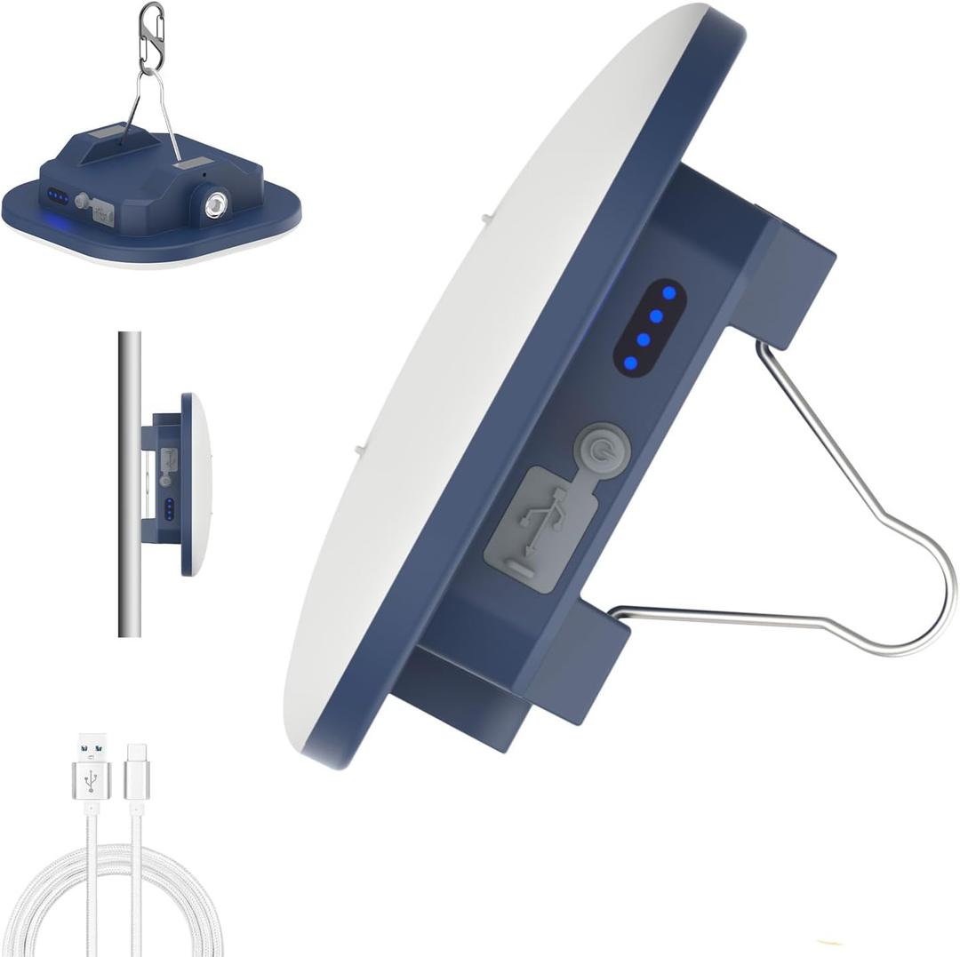 6 inch Rechargeable Camping Light TeiNewBy 4000LM 16500mAh up to 10-60 Hours Running, 5 Light Modes,LED Camping Lantern Portable,Magnetic Base for Hurricane Emergency, Outdoor, Hiking, Home and Car