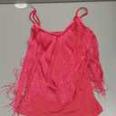 Womens Western Cowgirl Fringe Top - Country Concert Outfits Festival Tassel Hem Boho Rodeo Camisole Rave Tank Shirt (Small, Pink)