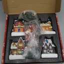 24Pcs Christmas Village Sets,Christmas Village Houses with LED Light, Christmas Town Scene Figurines Building Sets, Christmas Home Decor Collection Buildings