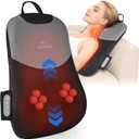 Back Massager for Pain Relief Deep Tissue, Rolling Up and Down Shiatsu Back and Neck Massager with Heat, 4D Kneading and Car Adapter for Home, Office and Car use, Gifts for Men and Women