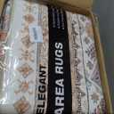 zesthome 8x10 Area Rugs for Living Room, Non-Slip Backing Washable Rugs, Vintage Large Area Rug Stain Resistant Home Decor Rug (Orange,8'x10')