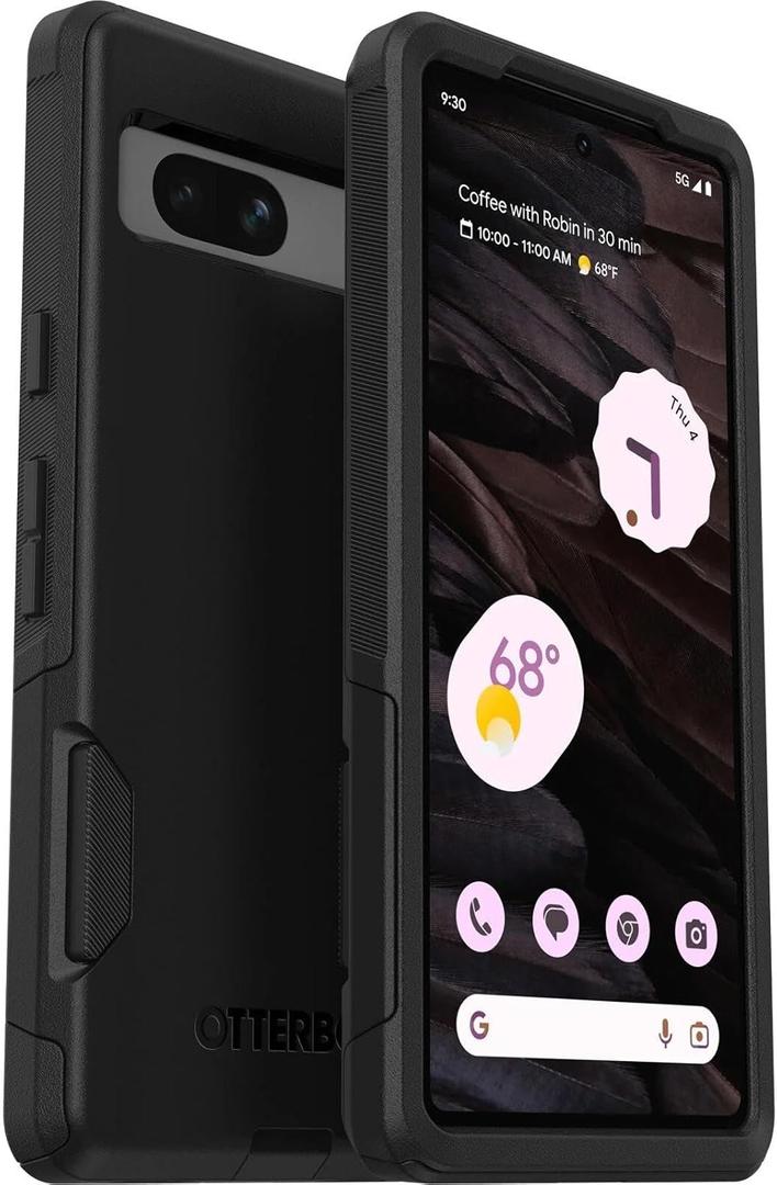 OtterBox Commuter Case for Google Pixel 7a, Shockproof, Drop Proof, Rugged, Protective Case, 3X Tested to Military Standard, Antimicrobial Protection, Black