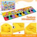 Kids Musical Piano Mats with 25 Music Sounds, Musical Toys Baby Floor Piano Keyboard Mat Carpet Animal Blanket Touch Playmat Early Education Toys for 1 2 3 4 5 6+ Years Old Girls Boys Toddlers
