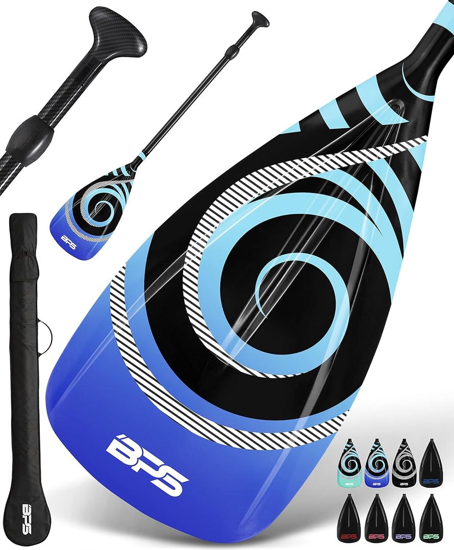 BPS New Zealand 2-Piece Adjustable Stand-up Paddle Board Paddle, Carbon Fiber or Fiberglass Shaft Comes with Carrying Paddle Bag