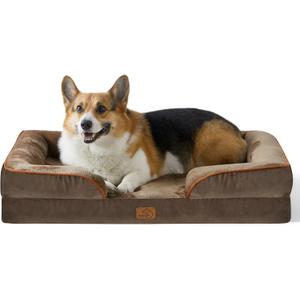 Bedsure Orthopedic Dog Beds Large Sized Dog Washable Original Design 40x31inch Dog Couch Sofa Waterproof, Comfy Bolster Sides, Removable Cover, Nonslip Bottom, Pet Bed for Cats, Senior Dogs, Brown