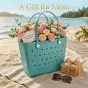 Juyeesm X Large Beach Bag, Oversized Rubber Beach Bag, Washable Open Tote Bag Durable Tote Travel Bags