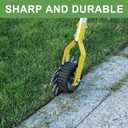 BARAYSTUS Wheel Rotary Edger Lawn Tool, Grass Edge Trimmer, Sidewalk Manual Lawn Edger, Strong 3 Sections Stainless Steel Handle with Cushion Grip, 58.3-Inch