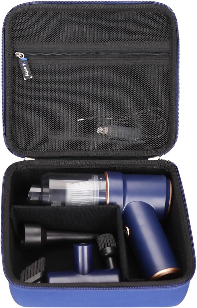 Hard Travel Case for KMM Handheld Car Vacuum Cleaner, Portable Auto Vacuum Cleaner Accessories Storage Bag Carrying EVA Case for KMM LT-117C 9000Pa Air Duster(Box Only) (Blue)