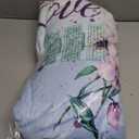 Hummingbird Floral Bird Blanket Purple Flowers Gifts for Women Kids Girls Boys Mom Wife Female Friends Birthday Christmas Halloween Spring Room Decor Colorful Soft Plush Throw Blanket 60"x80"