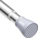 AIZESI Tension Curtain Rod Spring Tension Rods for Windows 28 to 48 Inch, 7/8 Diameter Silver, Adjustable Curtain Rods No Drilling, Shower Curtian Rod for Bathroom, Doorway, Closet