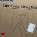 Byliable 28in Cocktail Table White High Top Folding, Round Portable Bar Height Folding Table with Removable Legs, Indoor Outdoor Banquet for Parties, Commercial, Speech, School, 2843 in