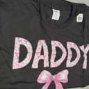 Daddy Birthday Squad Matching Coquette Bow Family Party T-Shirt (Black, XL)