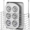 iDesign Classico Metal Over the Cabinet Kitchen Bakeware Organizer Basket for Cutting Boards, Baking Sheets, Pans, 13.73" x 5.18" x 14.2" - Chrome