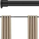 Tension Curtain Rod 43-85 Inches Extra Long Black Heavy Duty Tension Rods Adjustable Curtain Rod No Drilling Spring Loaded Tension Rod for Windows Patio Hold Up Blackout Curtains and Non Slip