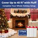 3 Pack Fake Snow Fluff Sheet  45 sqft Fluffy Cotton-Like Christmas Snow for Mantle, Tabletop, Winter Village, Tree Base & Nativity Display Decoration