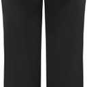 THUNDER STAR Womens High Waisted Wide Leg Jeans Stretchy Distressed Denim Pants (Black, M)