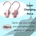 Boot Hangers Clips Hanging Laundry Hooks Clothes Pins Hanger with Clip, Portable Rose Golden Home Travel Hangers for Socks Towels Shoes Clamps,Heavy Duty Closet Hanger Organizer (20 Pack)
