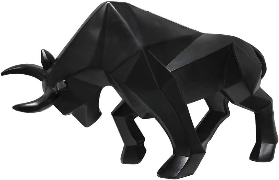 ASNOMY Polyresin Bull Figurine Home Decor, Abstract Sculptures, Originality Home Decoration Furnishing Animal Ornament, Geometric Surface Statues Home Decor Ornament