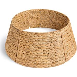 27in Christmas Tree Collar, Natural Christmas Tree Ring Woven Rattan Tree Base Cover for Christmas Home Decor