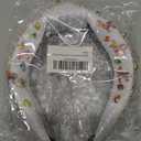 Mexican Headband for Women Cinco De Mayo Headband Beaded Fiesta Knotted Hairband Embellished Rhinestone Crystal Wide Top Knot Hairband Mexican Holiday Hair Accessory Party Favors Gifts (Pinata White)