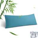 Body Pillowcase, Cooling Viscose from Bamboo Pillow Cover with Zipper Closure, Soft Moisture-Wicking for Hot Sleepers, Hair and Skin-Friendly, Blue, 1 Pack