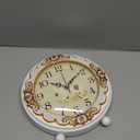 Justup Vintage Table Clock, Retro Non-Ticking European Style Beside Mantle Desk Clock Battery Operated Silent Quartz Movement for Bedroom Living Room Indoor Decor (White)