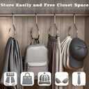 4Packs Hat Organizer, Stainless Steel Hat Hangers for Closet, Hat Rack Hat Holder for Baseball Caps, Cap Organizer for Baseball Caps, Scarf and Hat Organizer (Gray)