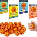 Basketball Valentines Day Cards Gifts for Kids School,24 Pack Mini Foam Sports Basketball Toys W/ Exchange Cards for Toddlers,Valentine Party Favors Goody Bag Stuffers Classroom Treats for Boys Girls