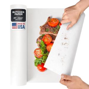 White Butcher Paper 24" x 2160" (180 feet) - USA-Made Natural Butcher Paper Roll for Meat and Fish - Uncoated, Unwaxed & Food-Grade Butcher Material for Smoker, Grilling & BBQ by IDL Packaging