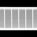 34" X 12" Steel Return Air Filter Grille for 1" Filter - Easy Plastic Tabs for Removable Face/Door - HVAC Duct Cover - Flat Stamped Face -White [Outer Dimensions: 35.75w X 13.75h]
