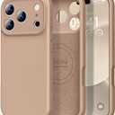 Vooii Magnetic for iPhone 17 Pro Case, Compatible with Magsafe (Premium Liquid Silicone) (Integrated Camera Control Button) Full Body Protective Anti-Scratch Microfiber Lining 6.3", Light Brown