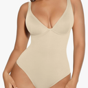 FeelinGirl Shapewear Bodysuits for Women Tummy Control Body Suits Deep V Neck Thong Body Shaper XL