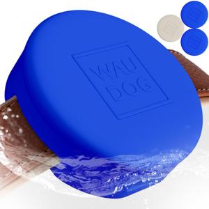 3-Pack Waterproof Airtag Holder Dog Collar - Soft Silicone, Durable, Lightweight, Tear Resistance Holder - Fits Most Collars (Blue Blue Glow)