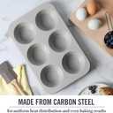 2 x Martha Stewart Gallen 6-Cup Nonstick Carbon Steel Muffin and Cupcake Pan  Cool Grey, Durable Bakeware for Even Baking and Easy Release