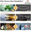 LED Chandelier Modern Pendant Light Contemporary Chandelier Ring Light Fixture Black with 3000K-6000K Dimmable Remote Control and 79in Height Adjustable for Dining Room Bedroom Living Room