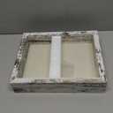 Califortree 8x10 Shadow Box Frame with Linen Back - Real Glass, Push Pins Included, Sturdy Rustic Memory Display Case, Fits 6.8x8.8 Inserts, Distressed White