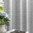 Grey Pattern Curtains 90 Inch Length for Living Room Light Filtering Sheer Semi Boho Geometric Grommet Drapes Silky Textured Neutral Modern Chic Aesthetic Curtains for Bedroom Accent Wall Panels Gray