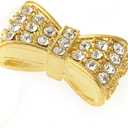RUBYCA 30pcs Metal Cute Bow-Knot Connector Beads Crystal Inlay DIY Jewelry Making Bracelet Gold Tone