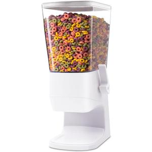 Cereal Dispenser Countertop,Cereal Containers Storage Snack Dispenser for Pantry, 3.2L Dry Food Dispenser for Grains, Nuts, Snack,Oatmeal, Pet food, White, 1Pc