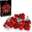 LEGO Botanicals Bouquet of Roses Artificial Flowers - Fake Red Roses Building Set for Adults, Ages 18+ - Gifts for Birthdays for Her - Home Decor for Table Display - 10328