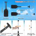 DEDU Boat Paddle Telescoping 2 Pack, Boat Oars Collapsible Emergency Paddle 21"-43" Adjustable, Telescoping Canoe Paddle Aluminum Shaft Anti Slip for Kids and Adults