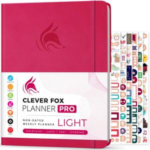 Clever Fox Planner PRO Light  Weekly & Monthly Life Planner to Increase Productivity, Time Management and Hit Your Goals, 8.5x11 (Dark Pink)