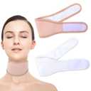 2 Pcs Thyroid Castor Oil Neck Wrap Reusable Organic Castor Oil Neck Pack for Thyroid Adjustable Castors Oils Compress Pack, Less Mess, Oils Not Included (White, Skin Color)