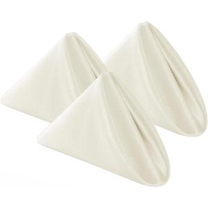 Bailarina Cloth Napkins Set of 80,17x17 inches Dinner Napkins Cloth Washable,Polyester Square Table Cloth Napkin Bulk with Hemmed Edges Ideal for Banquets, Parties and Weddings-Ivory