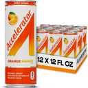 Accelerator Energy Drink, Orange Mango 12oz can (12 pack), Zero Sugar, Sustained Energy from 100% Natural Caffeine (200mg from Green Coffee Bean & Green Tea extract) (EXP 06/01/26)