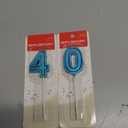 40th Birthday Candles, Number 40 Candles, Happy Birthday Cake Topper Numeral Candles Decoration for Men Women Birthday Party Wedding Decoration Anniversary Celebration Supplies Theme Party (Blue)