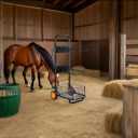 Rolling Horse Saddle Rack Cart Foldable Saddle Pad Rack Stand 3 Tier Heavy Duty with Removable Saddle Stands & Storage Basket, Horse Tack Organizer for Stable Storage, Moving, Transport Supplies