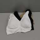 Womens Sports Bras, Yoga Comfort Seamless Stretchy Sports Bra for Women 3 Pack (Medium, Black+white+nude)
